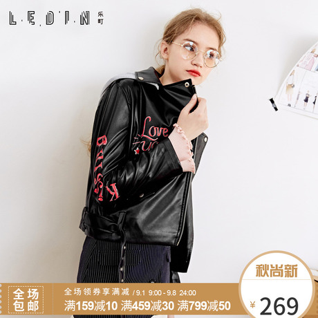 乐町2018春装新款韩版机车ulzzang夹克短外套秋上衣BF风CWBD73836商品大图