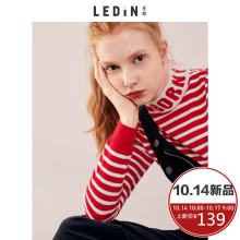 乐町2018秋季新款女装条纹毛针织衫套头打底衫长袖上衣慵懒风毛衣图片