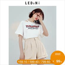 乐町白色半袖t恤ins超火的上衣2018秋装新款女漏肩短袖上衣打底衫图片