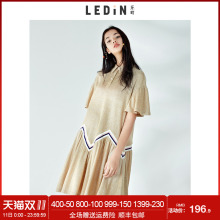 乐町金属丝衬衫连衣裙ins超火A字裙2018夏装新款女复古直筒裙宽松图片