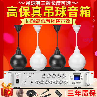 AIBUZ YLD-55悬挂式吊球音响吊顶天花吸顶喇叭套装背景音乐功放