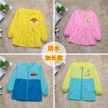 儿童加长罩衣防水画画反穿衣婴儿拉链宝宝羽绒服罩衣外套秋冬围裙
