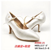 摩登比赛舞鞋 店A5088 专业生款 25女白色摩登舞鞋 英国ADS舞鞋