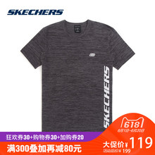 SDAMS18B020 T恤衫 新款 休闲字母毛织衫 短袖 Skechers斯凯奇男装