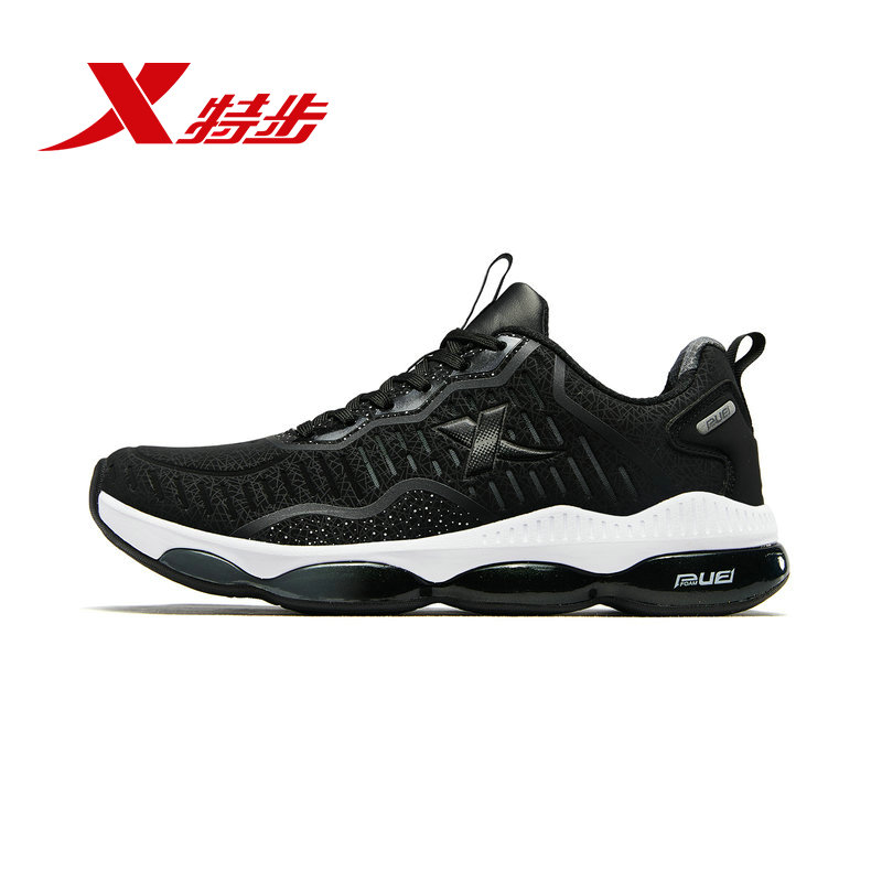 Special men's shoes, sports shoes, running shoes, 2019 spring/summer new men's leather surface, anti slip and waterproof, black air cushion running shoes, men