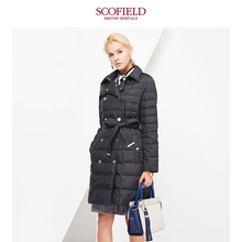 SCOFIELD女装2017韩版简约纯色中长款轻薄保暖羽绒服SFJD749010图片