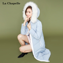 羽绒服毛领连帽女中长款过膝2018冬装新款韩版潮时尚轻薄保暖长袖图片