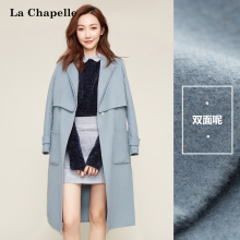 （XJ）双面呢羊毛呢大衣外套2018冬装新款韩版时尚中长款过膝呢图片