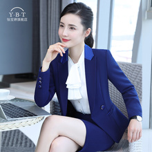 2018秋冬职业装女装套装气质美容师工作服时尚职业套装女西装工装图片