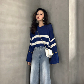 早秋韩版宽松慵懒风毛衣chic罩衫女薄款百搭港