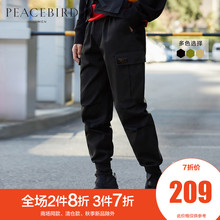太平鸟男装 春季新款韩版工装裤嘻哈多口袋束脚裤美式ins休闲裤潮
