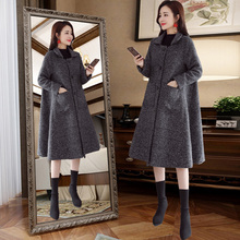 毛呢外套女装2018冬季新款立领中长款加厚赫本chic羊毛呢子大衣潮图片