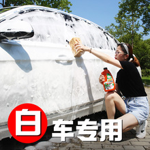龟牌白车专用洗车液水蜡泡沫强力去污上光汽车蜡白色车套装 清洁剂