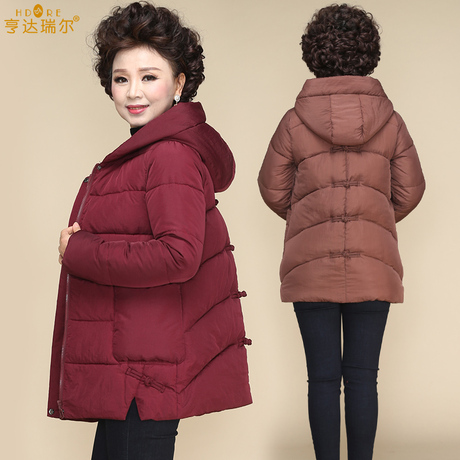 妈妈冬装羽绒棉服大码冬装外套中老年棉衣女2018新款妈妈棉衣短款商品大图