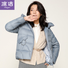 冰洁女短款羽绒服连帽厚款保暖冬装时尚宽松女上衣外套J80143002图片