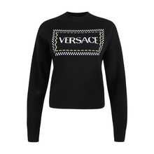 正品Versace/范思哲一线系列女装女士羊毛针织衫长袖LOGO印花SS图片