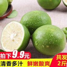 2斤 绿皮薄一级大果小青柠当季水果柃批发 免邮 海南柠檬新鲜青柠檬