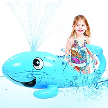 Water Inflatable Whale Giant Toy Sprinkler Kids Spla
