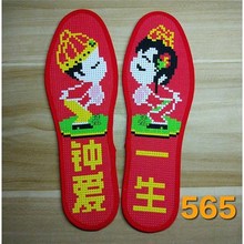 底子不褪掉色加厚纯棉布 垫印花绣花半成品鞋 十字绣鞋 三送一