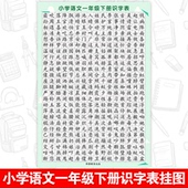 小学语文一年级下册生字挂图课文识字表生字教学海报挂图