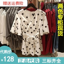 ONLY.ZT2019专柜正夏秋季新款 收腰A字波点桔梗连衣裙女119307576