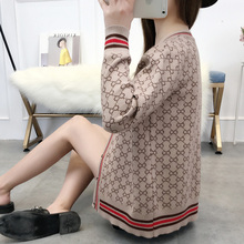 毛衣开衫女装秋装2018新款韩版针织衫外套秋冬宽松长袖外搭慵懒风图片