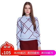 ochirly欧时力时尚 双12价105元 格子撞色套头毛衣1HY4032630