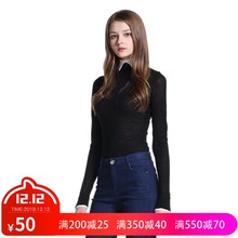 双12价50元 打底套头衫 黑标系列 欧时力纯羊毛修身 1HH4030300
