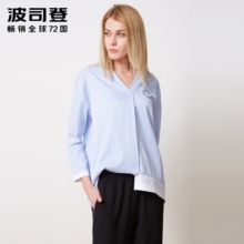 Bosideng/波司登2018新品春季休闲长袖女士欧美时尚衬衫B80316106图片