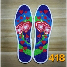 垫纯棉布绣花手工印花不褪掉色男女结婚鞋 加厚十字绣鞋