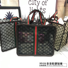 包邮雾花正品女包 新款韩版网纱植绒包包 镂空手提包沙滩包洗漱包