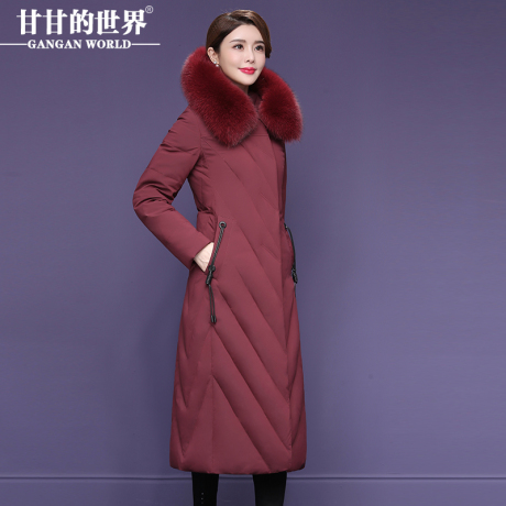 【90%白鸭绒】过膝长款狐狸毛领羽绒服修身版型甘甘的世界冬新款商品大图