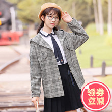 西子小荷外套女春秋韩版学生 bf原宿宽松连帽百搭显瘦少女短外套图片