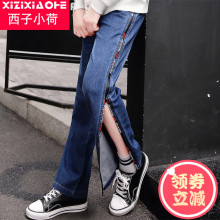 西子小荷牛仔裤女春季2017新款韩版学生拉链铅笔裤女长裤少女秋装图片