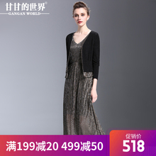 春装连衣裙两件套装女甘甘的世界中年女婚宴礼服妈妈装连衣裙D图片