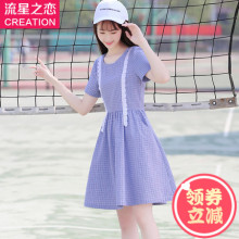 少女心仙女连衣裙学院风初中生夏季韩版小清新连衣裙2018夏季新款图片
