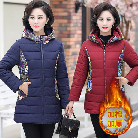 2018中老年女装外套秋冬棉衣妈妈装冬季韩版大码宽松棉服加厚棉袄商品大图