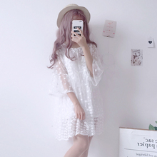 打底吊带裙套装 小清新刺绣花朵蕾丝网纱连衣裙 新款 韩版 女装 夏装