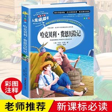 美绘版 人生必读书 哈克贝利费恩历险记 彩图不注音 包邮 导读注释详解点评 正版 语文新课标必读中小学生励志课外阅读书籍青少年版