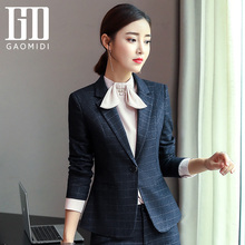 2018新款职业装女装套装西服套裙大学生面试正装酒店前台工作服秋图片