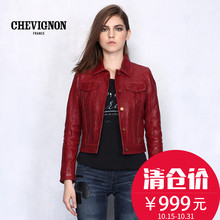 CHEVIGNON尚飞扬女装商场同款秋冬翻领皮衣夹克外套女421929P721图片