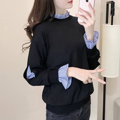 大码女装胖妹妹秋冬2018新款遮肚子显瘦上衣200斤胖mm加绒卫衣女商品大图