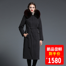 2018新款冬中长款派克服女装韩版可拆卸内胆皮草大衣狐狸毛尼克服图片