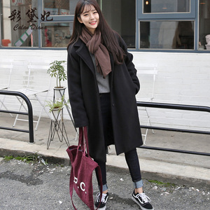 彩黛妃中长款呢子大衣