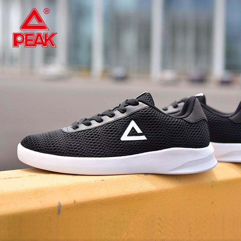 Peak Peak Men's Shoes Summer Breathable Mesh Casual Flat Shoes Genuine Low Top Leather Sports Shoes Men's Spring and Summer