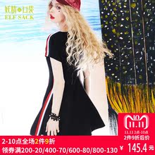妖精的口袋 夏装新款收腰条纹织带连衣裙女短裙子 五维生命体图片