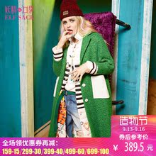 妖精的口袋旗舰店大象咖啡馆 秋装休闲大衣混色毛呢外套女中长款图片
