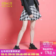 妖精的口袋旗舰店2018新款夏装复古字母百褶裙a字半身裙女短裙图片