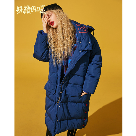 妖精的口袋连帽羽绒服女2018新款韩版显瘦宽松修身中长款秋冬装商品大图