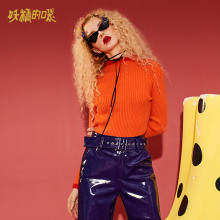 妖精的口袋韩版修身套头针织衫女秋装2018新款显瘦毛衣打底上衣图片